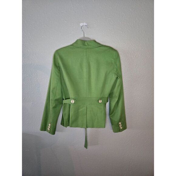 Nine West Women's Green Belted Button Jacket Size 10 - Picture 2 of 6